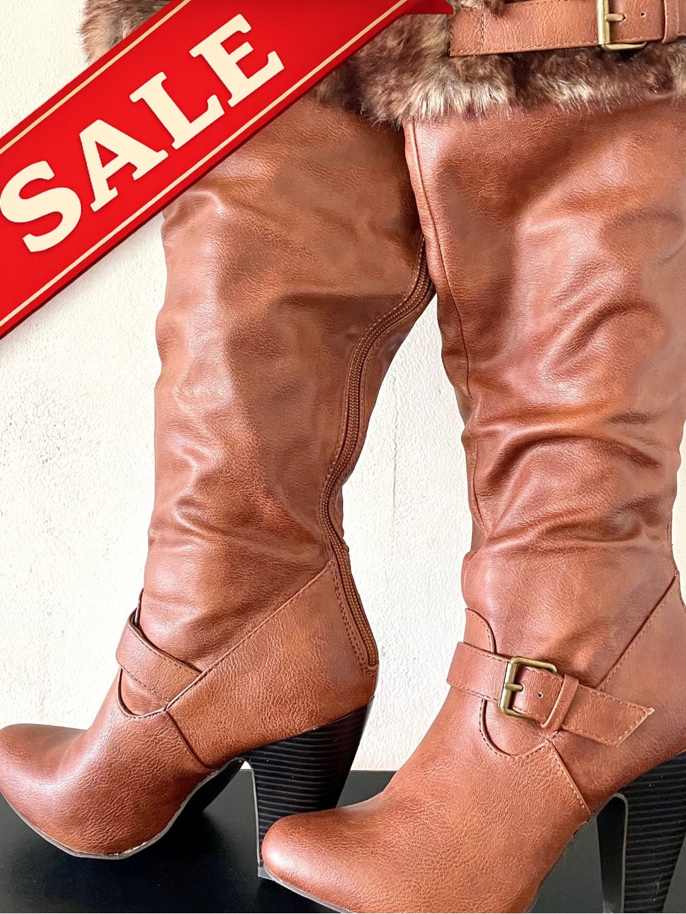 Perfect Fall Boot Maliah Brown Heeled Knee High Boots Size: 5.5M 🍁🍂